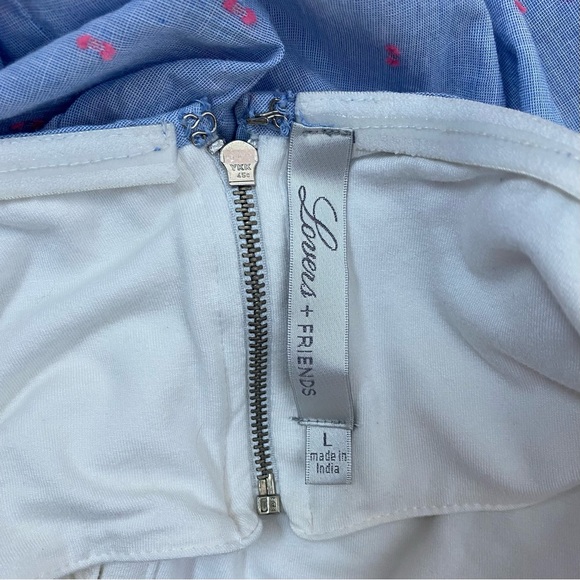 Lovers + Friends Ronita Dress in Blue Pink Dot Size Large - Picture 6 of 8